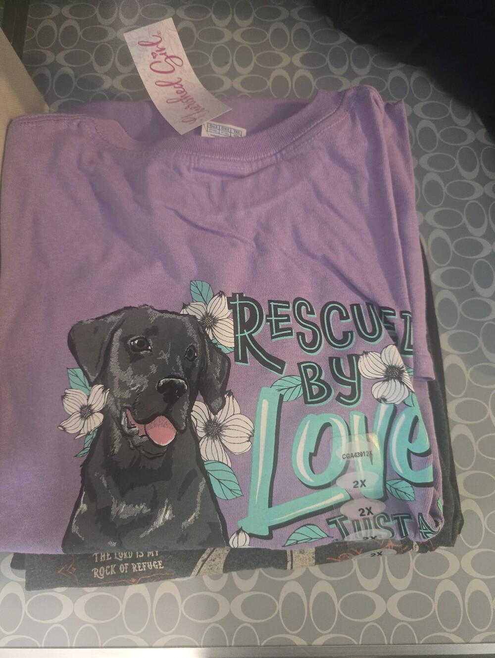 Girls' Lavender Rescue By Love Short Sleeve Tee